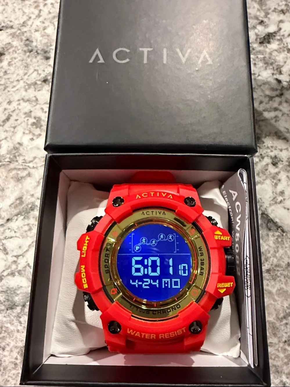 Activa X Invicta Digital Summit Unisex Watch 50mm Red ACW8082-015 New w/Box